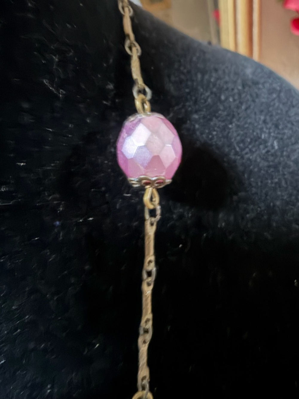 Long Purple Bead Station Necklace - Women Jewelry - Picture 5 of 9